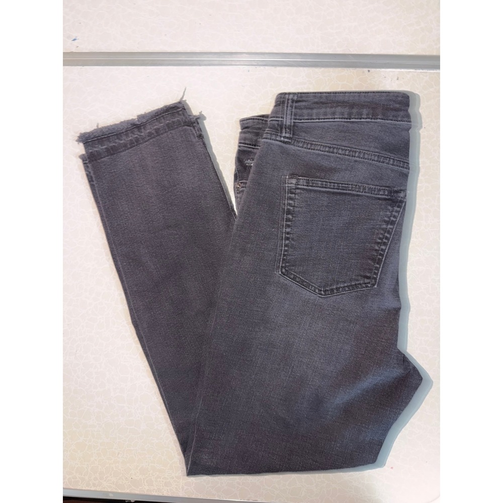 Lauren Ralph Lauren Womens Size 10 Faded Black Straight Leg Frayed Hem Jeans